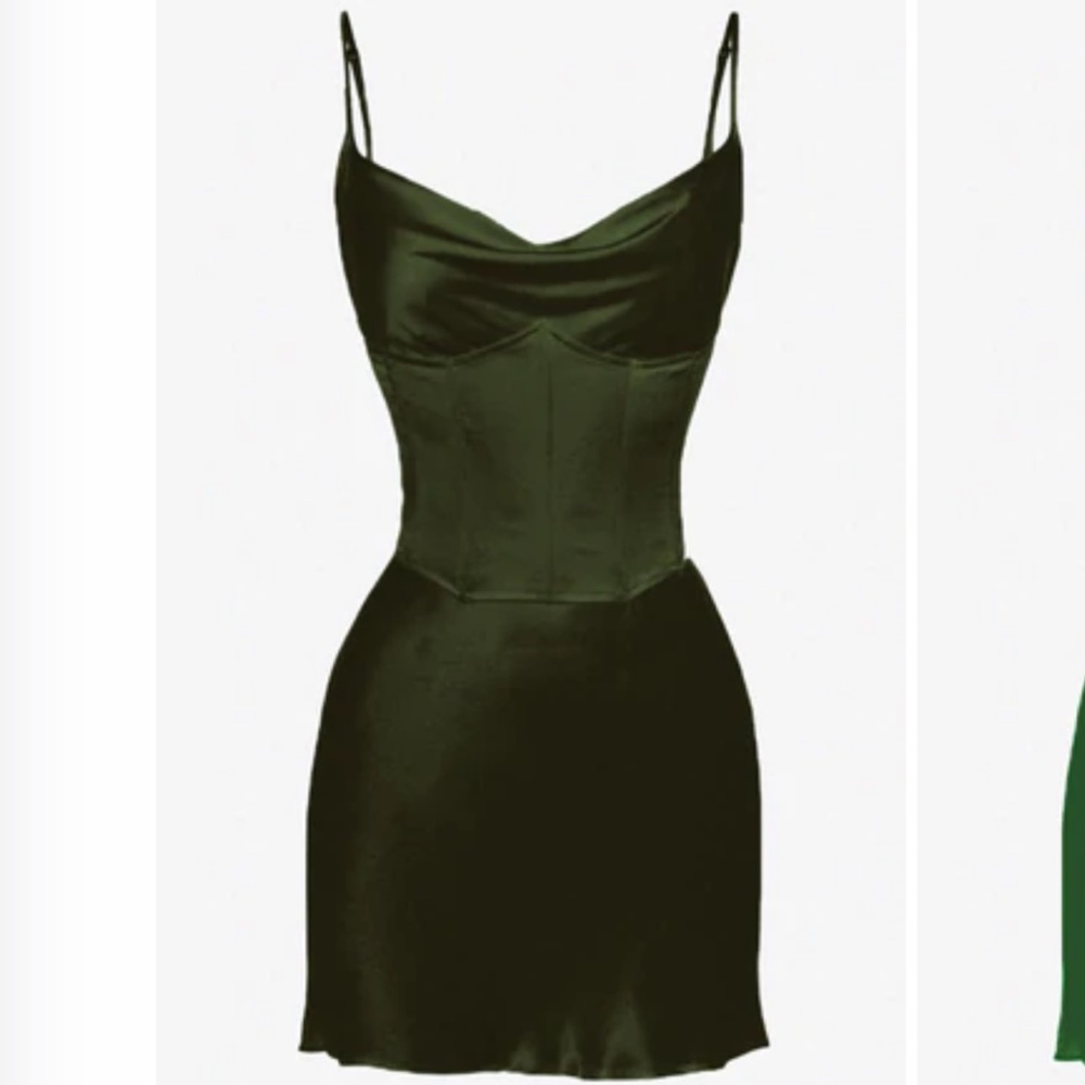HEIRESS green corset dress